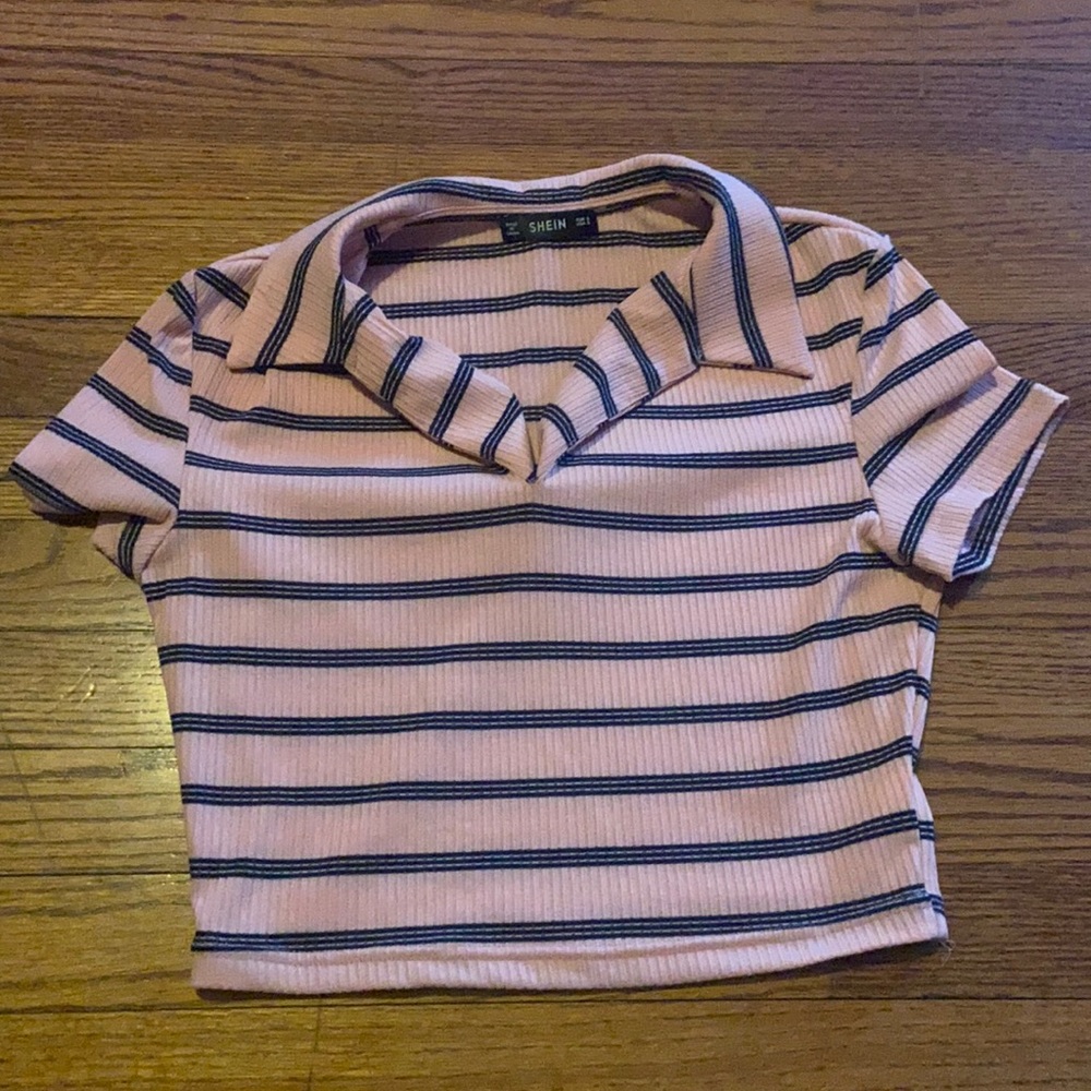 V neck top with collar